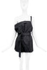 Ann Demeulemeester Black Felt One Shoulder Overall Belted Mini Dress Fall Winter Runway 2003