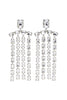 Area Crystal Silver Shoulder Duster Waterfall Showgirl Earrings