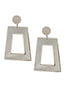 Armani Silver Metallic Matte Oversize "Mod" Trapezoid Earrings