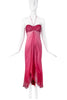 Azzaro Paris Pink Silk Chiffon Gradation Halterneck Flowy Dress Gown
