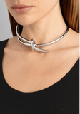 Balenciaga Silver Knot Minimalist Cage Choker Necklace