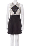 Balmain Black White Braided Crystal Embellished Diamond Dress
