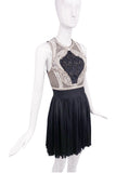 Balmain Black White Braided Crystal Embellished Diamond Dress