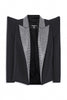 Balmain Black Silver Crystal Lapel Pointed Shoulder Klaus Nomi Tuxedo Jacket Runway Spring 2021
