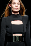 Balmain Black Velvet Gold Metal Hardware Corset Belt Runway Fall 2015