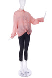 Balmain Pink Button-Up Shirt Blouse with Silver Buttons - BOUTIQUE PURCHASE PRICE