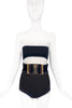 Balmain Black Velvet Gold Metal Hardware Corset Belt Runway Fall 2015
