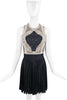 Balmain Black White Braided Crystal Embellished Diamond Dress