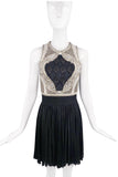 Balmain Black White Braided Crystal Embellished Diamond Dress