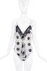 Bob Mackie Black & White Polka Dot Chiffon Body Suit