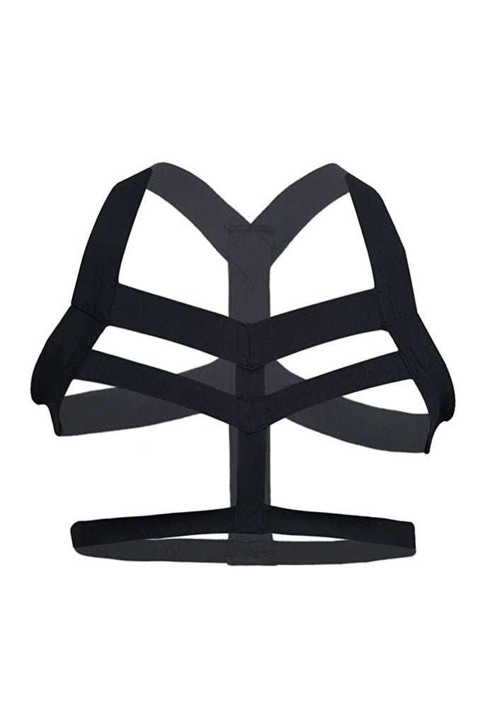 Vintage Black Elastic Body Harness