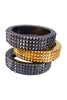 Buberry Gunmetal Pyramid Stud Spike Bangle Bracelets - Set of 2