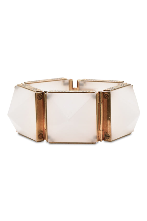 Burberry Rose Gold White Resin Pyramid Stud Bracelet