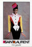 Saint Laurent Rive Gauche Pink, Black and White Satin Colorblock Jacket 1988 - BOUTIQUE PURCHASE PRICE