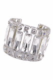 Christian Dior by John Galliano Clear Lucite Large Logo Baguette Crystal Cuff Bracelet Spring 2004 Runway