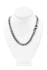 Cruize "Antoiné" Silver Gunmetal Box Chain Biker Double Sqaure Clasp Necklace