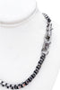 Cruize "Antoiné" Silver Gunmetal Box Chain Biker Double Sqaure Clasp Necklace