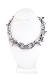 Cruize "Raphaël" Silver Metal Heavy Duty Spike Clasp Choker Necklace