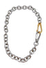 Cruize "Bellamy" Silver Heavy Round Chain Gold & Silver Double Large Sleek Lobster Clasp Necklace
