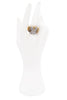 Vintage Gold Textured "X" Crystal Ring Paloma Picasso Style