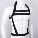 Vintage Black Elastic Minimalism Harness Top