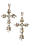 Vintage Gold Crystal Cross Dolce Gabbana Lacroix Style Earrings