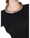 Lanvin Silver Riveted Tubes Choker Necklace FW2014