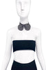 Lanvin Gray Silk Raw Edged Rounded Bow Tie