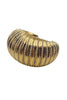 Lanvin Gold Crystal Textured Curved Oversized Bracelet Fall 2020