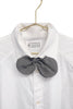 Lanvin Gray Silk Raw Edged Rounded Bow Tie