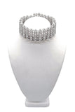 Mawi London Silver Metal Bike Chain Choker Necklace with Crystal Details