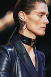 Alexander McQueen Silver Chrome 3 Dimensional Choker Necklace Fall 2019