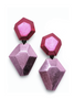 Monies Pink Foil Rock Shaped Earrings