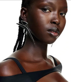 Mugler Silver Geometric Sculptural Earrings