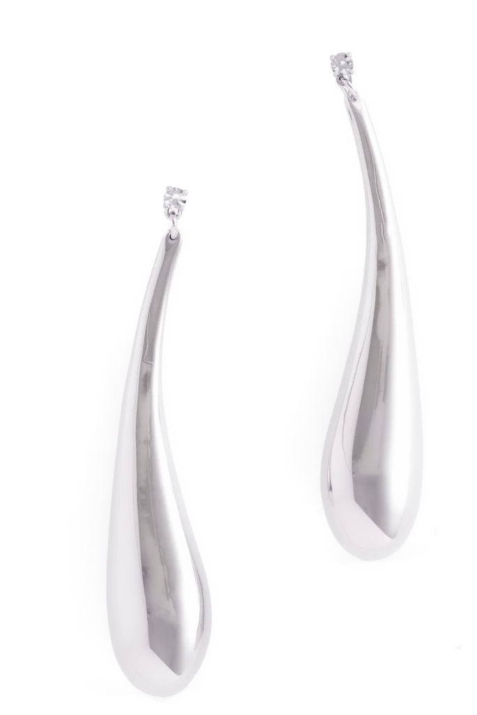 Mugler Silver Tear Drop Earrings