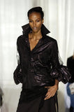 Boudicca Black Shine "Trash Bag" Shirt Blouse with Sculptural Balloon Sleeve FW2005
