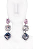 Paumé Atelier Silver Oversized Pink Smokey Grey Crystal Earrings on Headband