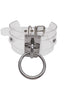 Vintage Clear PVC Vinyl Silver Chrome Hardware Ring Choker Necklace