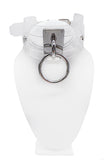 Vintage Clear PVC Vinyl Silver Chrome Hardware Ring Choker Necklace