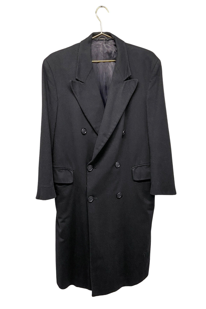 Ralph Lauren Black Cashmere Wool Gentlemen's Oversized 90's Coat