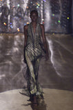 Roberto Cavalli Yellow with Black Tulle "Courtney Love" Dress Gown Spring Summer 2001 Runway