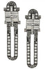 Lanvin Dedale Silver Gunmetal Crystal Art Deco Earrings