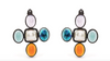 Saint Laurent Blue, Green, Orange, Purple and Pearl Gripoix Cross Earrings Fall 2021
