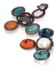 Saint Laurent Blue, Green, Orange, Purple and Pearl Gripoix Cross Earrings Fall 2021