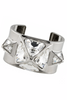 St. John Silver Crystal Spike Pyramid Rock Stud Bracelets - Set of 2