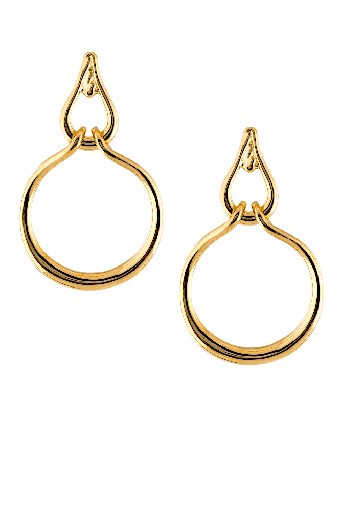 St. John Gold Hoop Sculptural Hoop Earrings