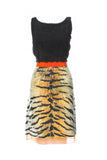 Giambattista Valli Black Boucle and Chiffon Tiger Print Dress - BOUTIQUE PURCHASE PRICE