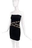 Alexandre Vauthier Black Studded Grommet Bustier Mini Dress