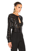 Alexandre Vauthier Black Lurex Leopard Blouse Top