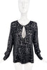 Alexandre Vauthier Black Lurex Leopard Blouse Top